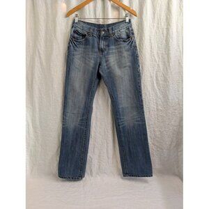 for all mankindwomen's size 30 bootcut distressed, no holes 31.5" inseam C8